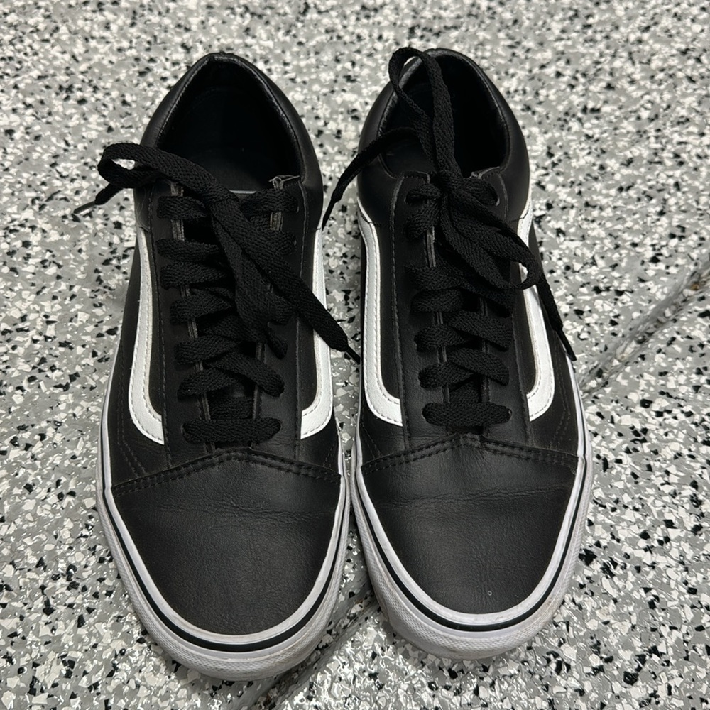Black leather vans